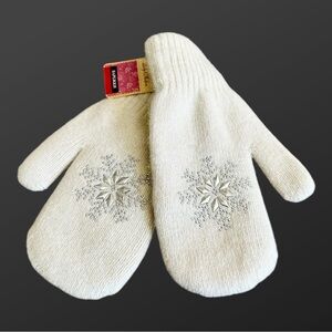 NWT - Embellished Sparkling Snowflake Plush Lined Gloves